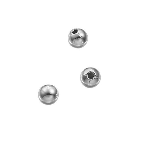 10 perles lisses 3 mm en argent 925/1000