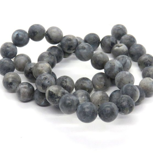 10 perles pierre labradorite grise mate 8 mm