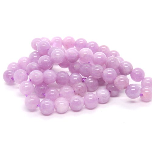 10 perles pierre angélite parme/violet 6 mm