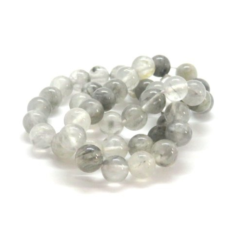 10 perles pierre labradorite larvikite grise 8 mm