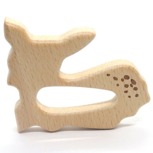 Anneau de dentition en bois naturel biche 