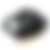 10 perles en grès noire scintillante 6 mm