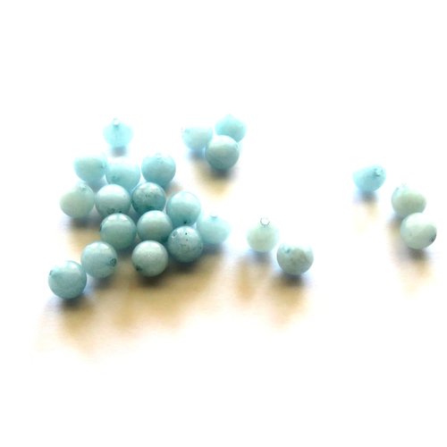 10 perles verre ronde bleu 8 mm