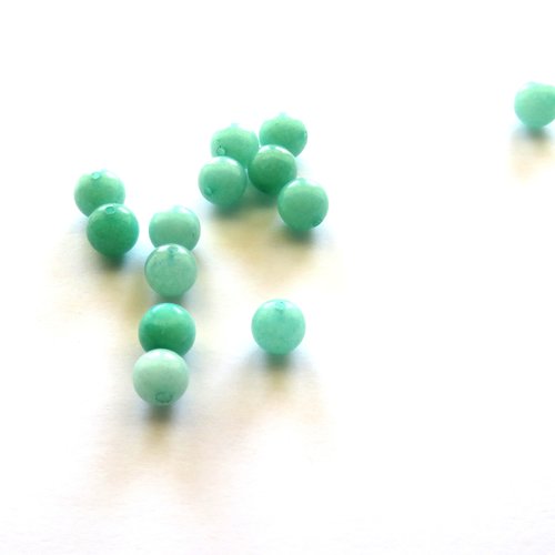 10 perles verre ronde verte 8 mm