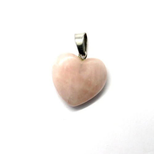 Pendentif cœur pierre quartz rose clair