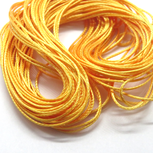 3 m cordon coton ciré jaune or 0.5 mm