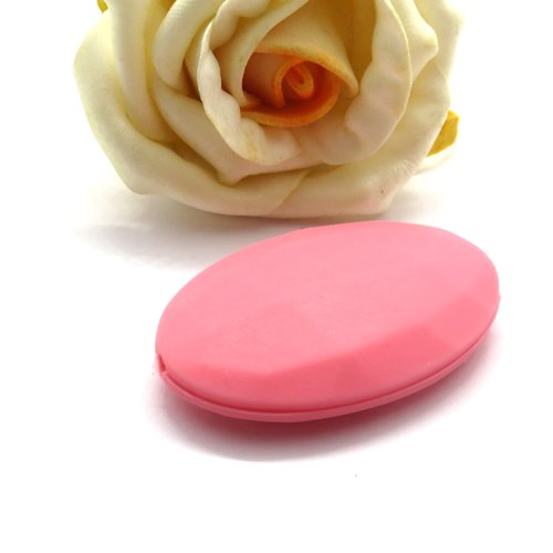 Perle silicone ovale plate rose