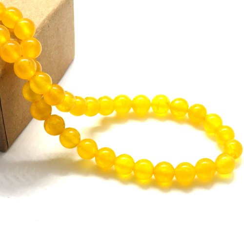 10 perles pierre agate jaune 6 mm