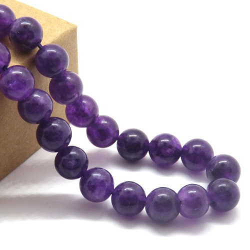 10 perles pierre améthyste naturelle 8 mm