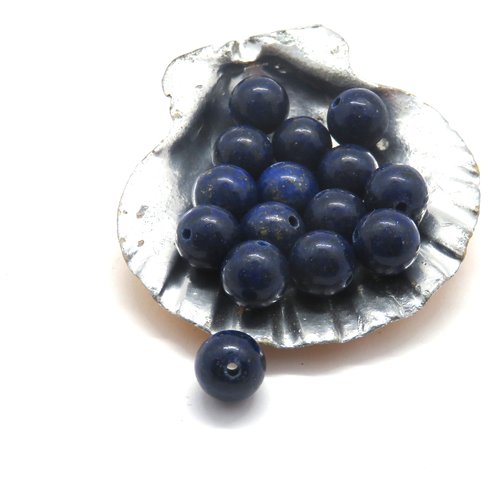 10 perles de pierre bleu lapis-lazuli 8 mm
