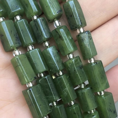 15 perles rectangulaire pierre naturelle jade 6 x 10 mm