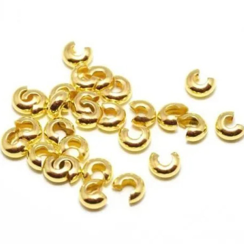 20 perles à écraser cache nœud doré 6 x 5 mm
