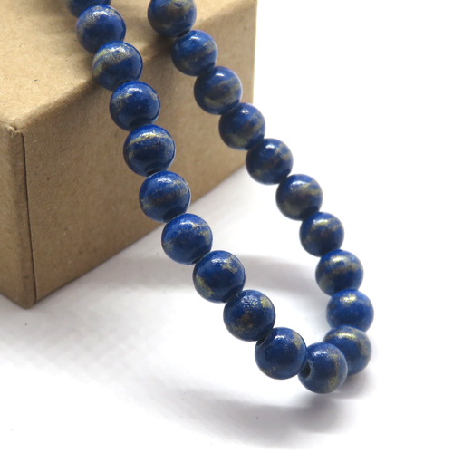 10 perles de pierre bleu lapis-lazuli 6 mm