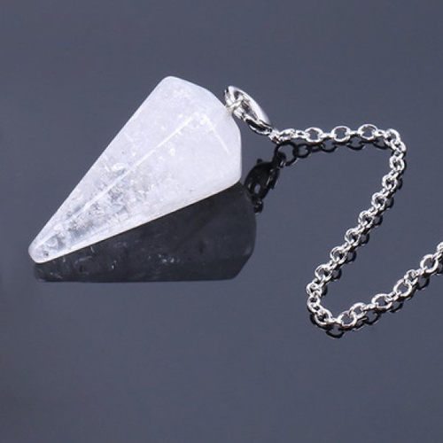 Pendule cristal de roche pierre divination radiesthésie