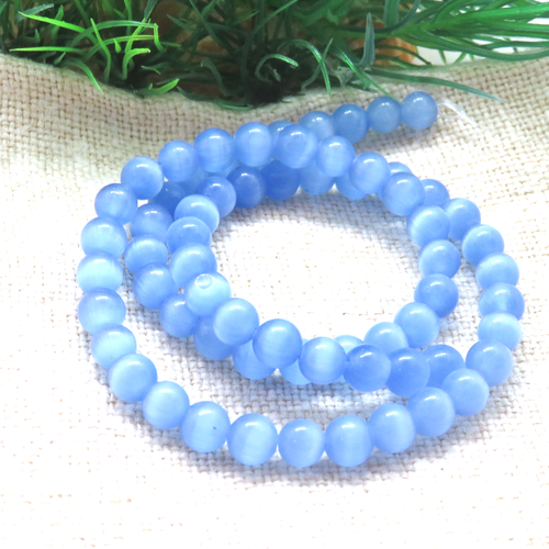 10 perles pierre de lune bleu 6 mm