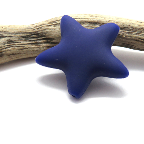Perle silicone forme étoile 38 mm violet foncé pour attache tétine...