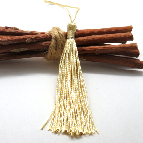 Pompon soie synthétique beige