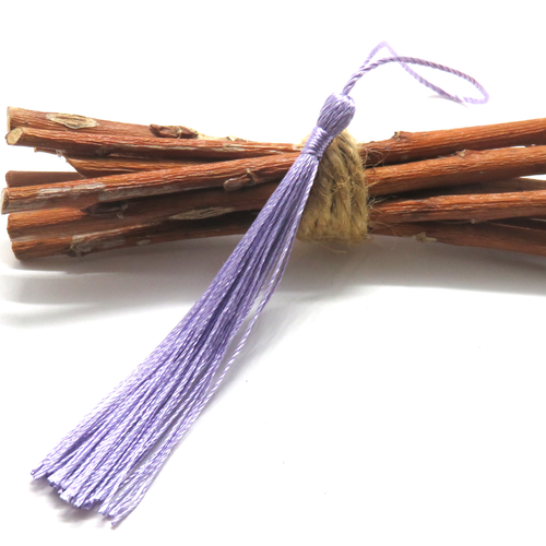 Pompon soie synthétique mauve