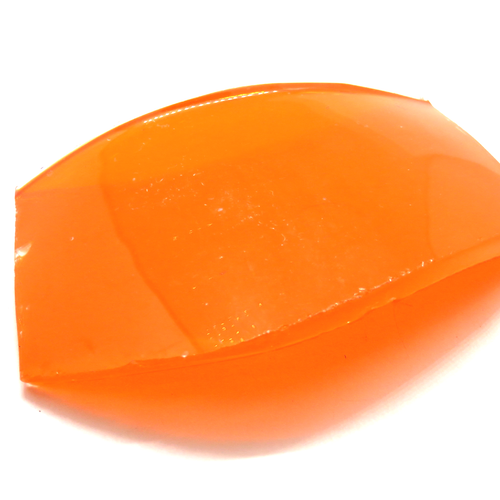 Cabochon en verre dépoli orange