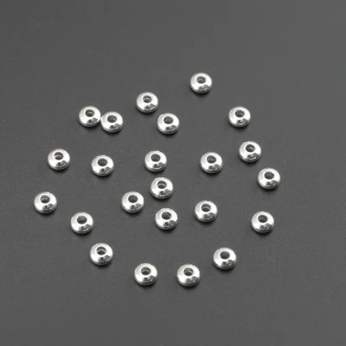 20 perles entretoises intercalaires argentées 5 mm