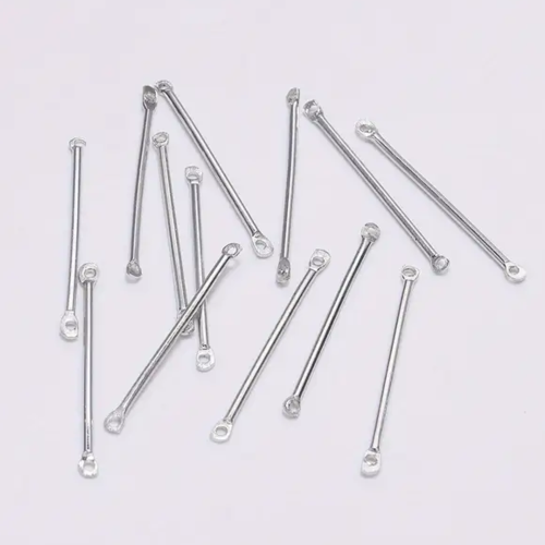 10 connecteurs tiges acier inoxydable 29 mm