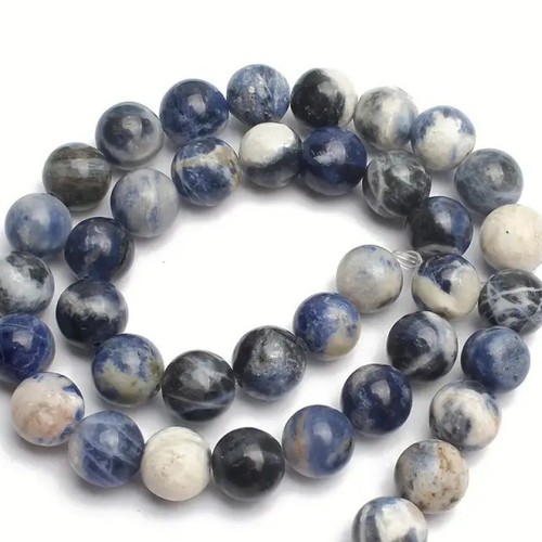 10 perles sodalite bleue 6 mm