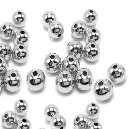20 perles rondes acier inoxydable 3 mm
