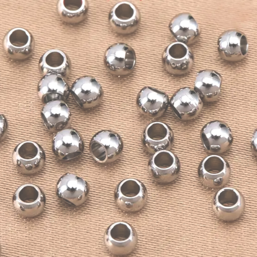 20 perles acier inoxydable intercalaires 5 mm