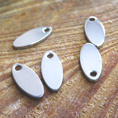 10 breloques gouttes acier inoxydable 5 x 12 mm