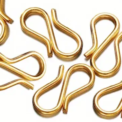 10 connecteurs fermoirs acier inoxydable dorés en forme de s