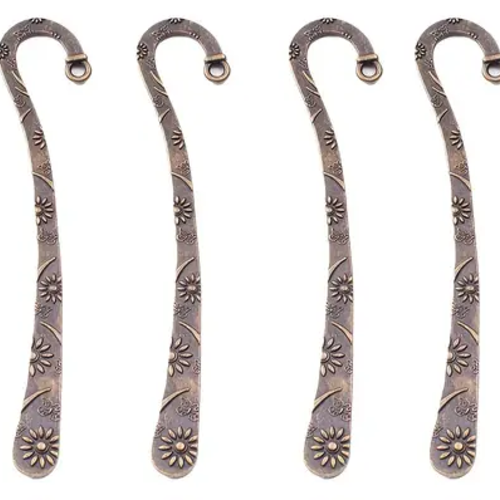 2 marque pages bronze fleurs 81 mm