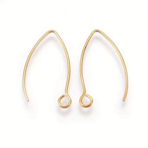 10 crochets boucles d'oreilles acier inoxydable dorés