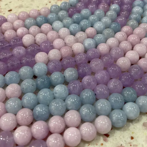 10 perles morganite naturelles rondes 8 mm
