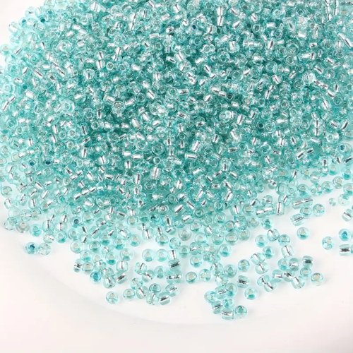 500 perles de rocaille bleu turquoise 3 mm