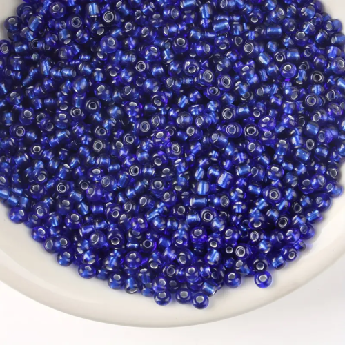500 perles de rocaille bleu roi 3 mm