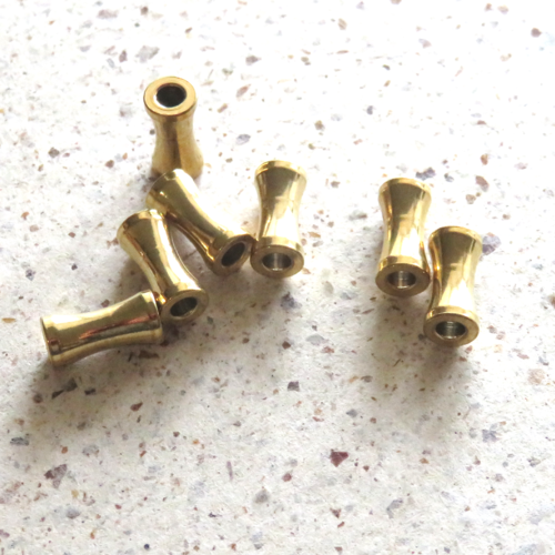 5 perles passant tube acier inoxydable  8 x 3 mm