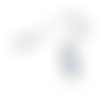 2 crochets boucles d'oreilles acier inoxydable perle acrylique bleue