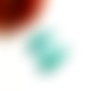 5 pompons mini-glands vert turquoise anneau doré