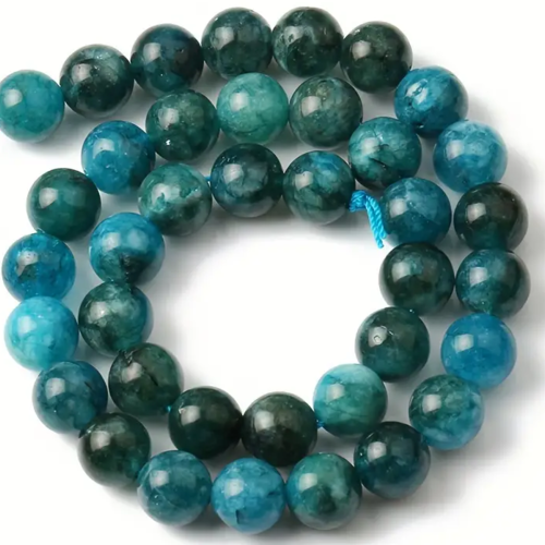 10 perles pierre apatite vert turquoise 6 mm