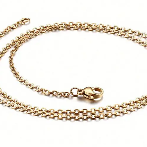 Collier chaîne acier inoxydable maille forçat 50 cm