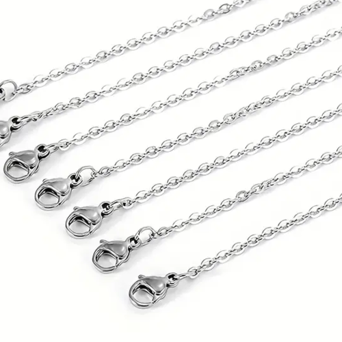 Collier chaîne acier inoxydable maille forçat 50 cm