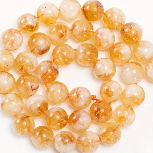 10 perles pierre citrine 6 mm