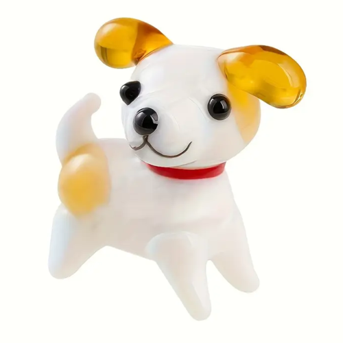 Figurine décorative chien en verre
