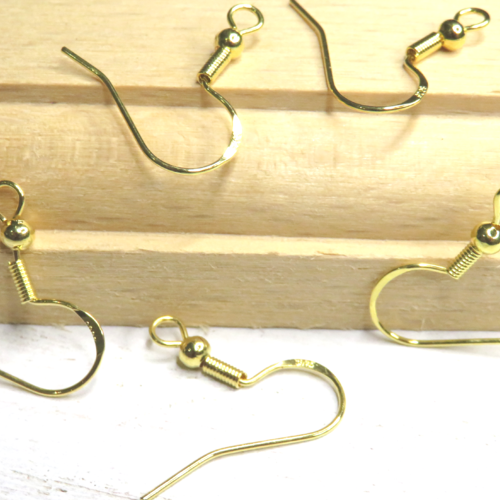 10 crochets boucles d'oreilles dorés argent 925