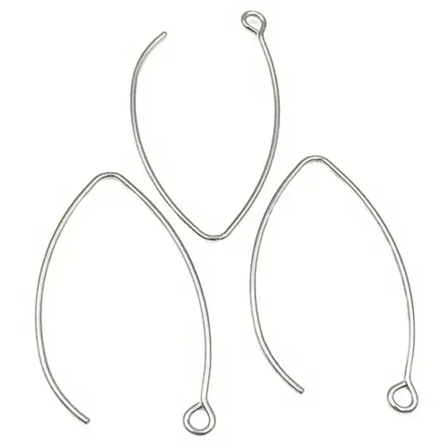 10 crochets boucles d'oreilles acier inoxydable 40 mm
