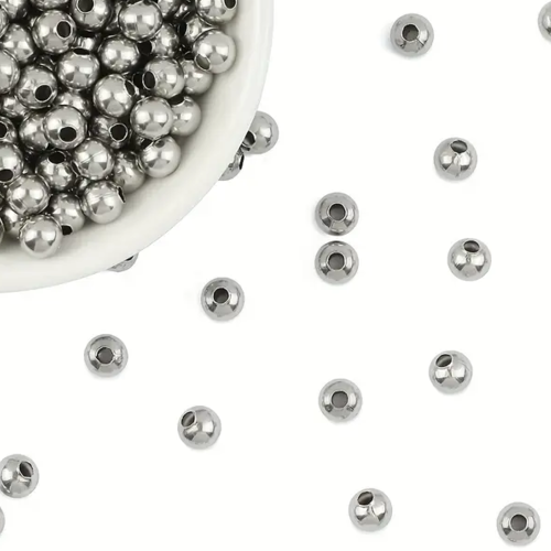 20 perles rondes acier inoxydable 2 mm