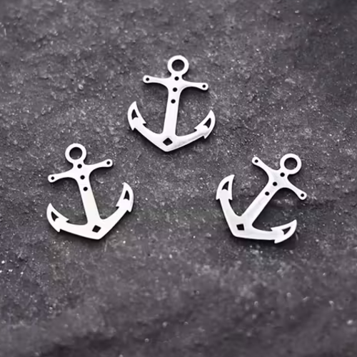 Pendentif breloque ancre marine acier inoxydable argenté