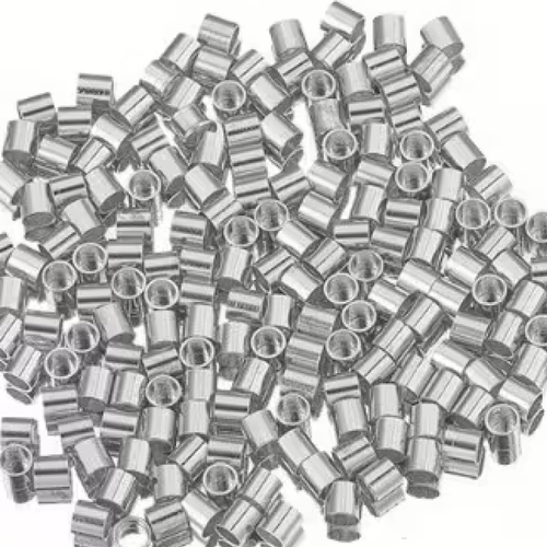 50 perles a écraser acier inoxydable 1.5 mm argenté