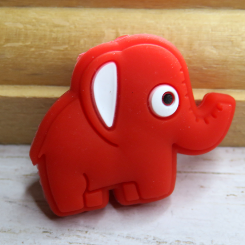 Perle silicone éléphant rouge