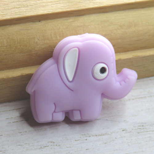 Perle silicone éléphant violet clair